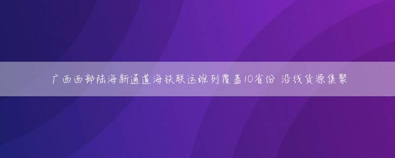 广西西部陆海新通道海铁联运班列覆盖10省份 沿线货源集聚